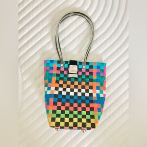 Colorful Checkered Tote Bag Purse and Shoulder Bag